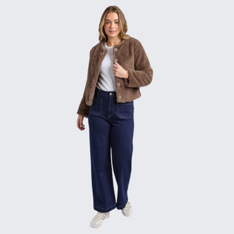 Sofia Fur Jacket Mocha