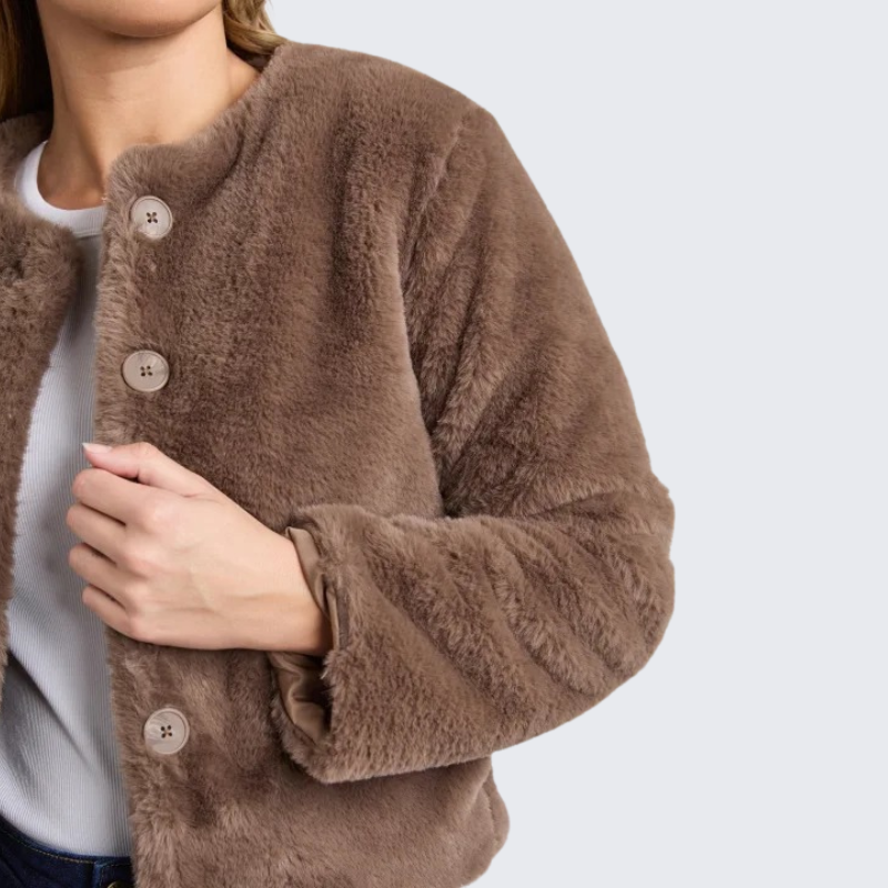 Sofia Fur Jacket Mocha