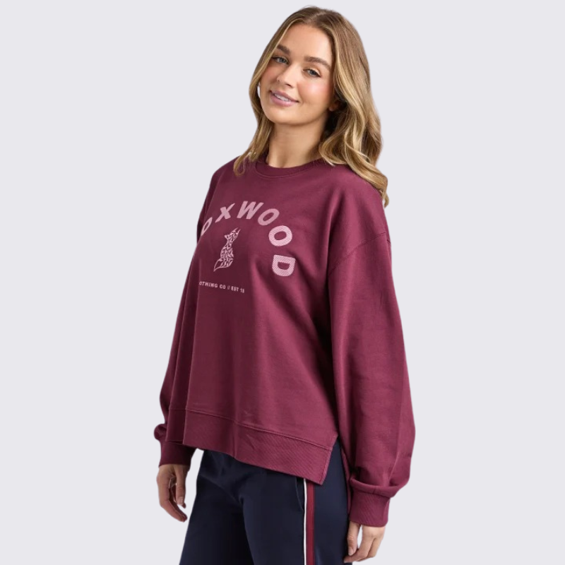 Effortless Contrast Crew - Wine