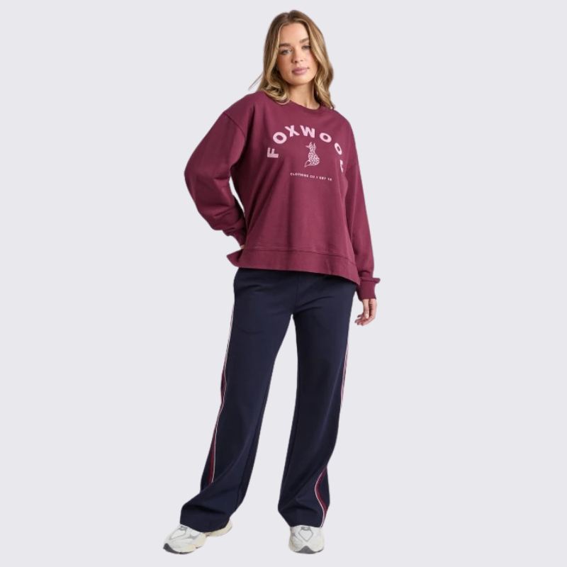 Effortless Contrast Crew - Wine
