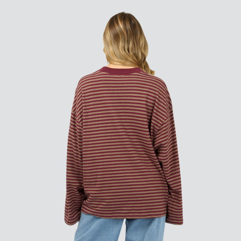Paloma L/S Stripe Tee Burgundy