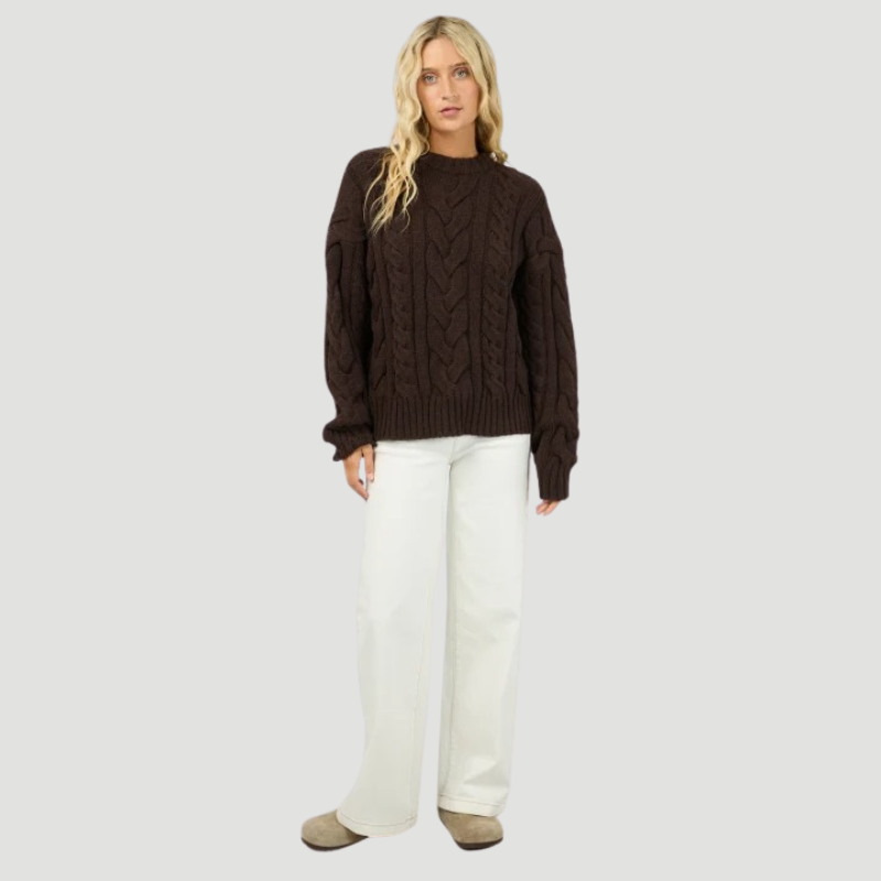 Higgins Cable Knit Brown