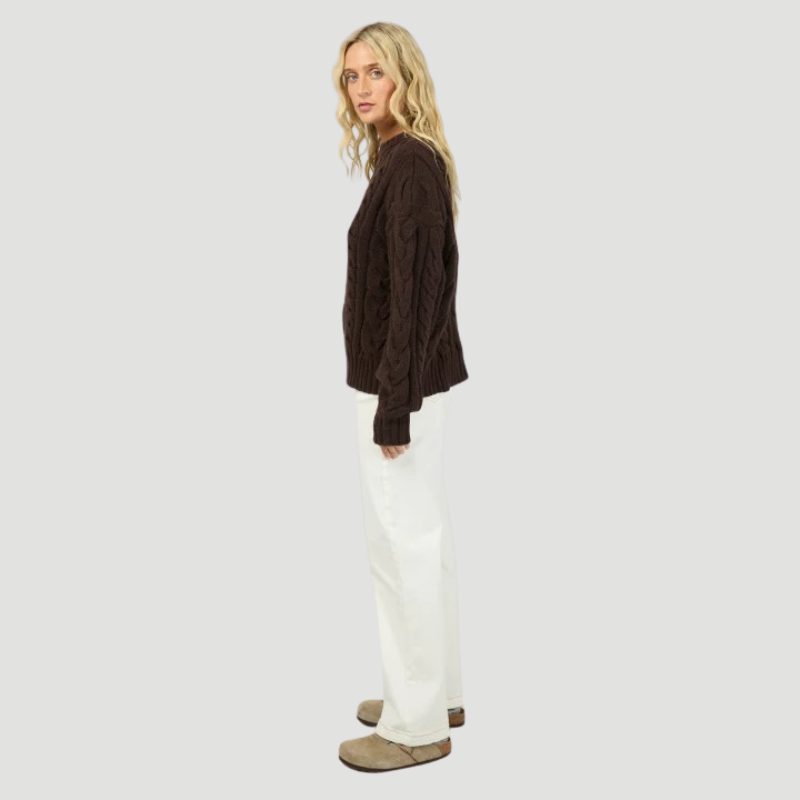 Higgins Cable Knit Brown
