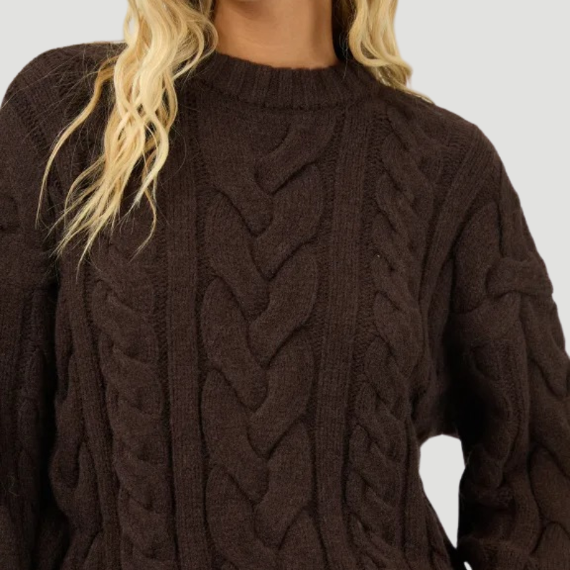 Higgins Cable Knit Brown