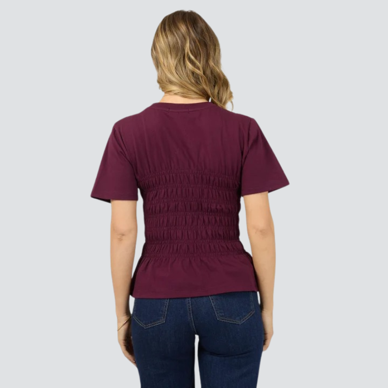 Lipa Ruched Top  - Wine