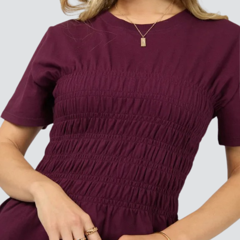 Lipa Ruched Top  - Wine