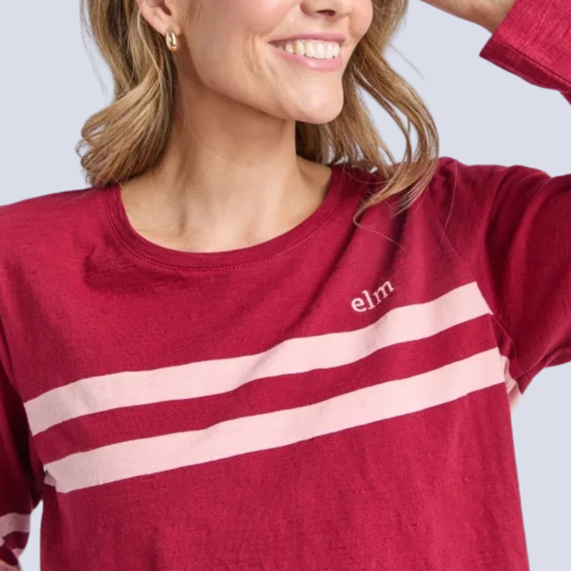 Adora Long Sleeve Tee Maroonn