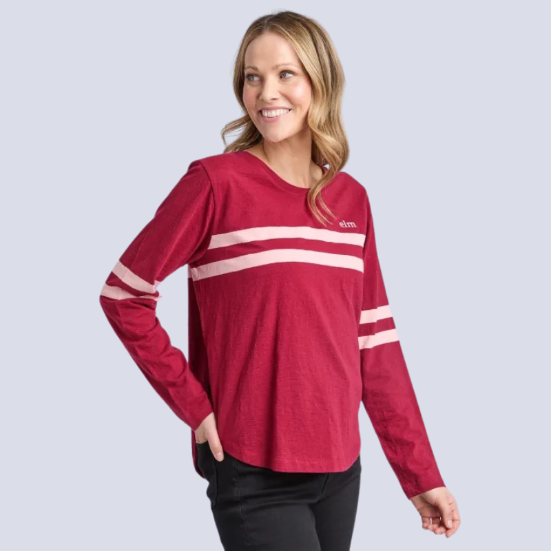Adora Long Sleeve Tee Maroonn