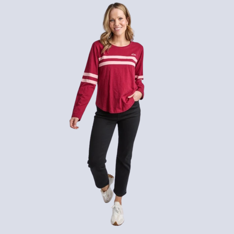 Adora Long Sleeve Tee Maroonn