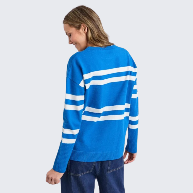 Allison Crew Royal Blue Stripe