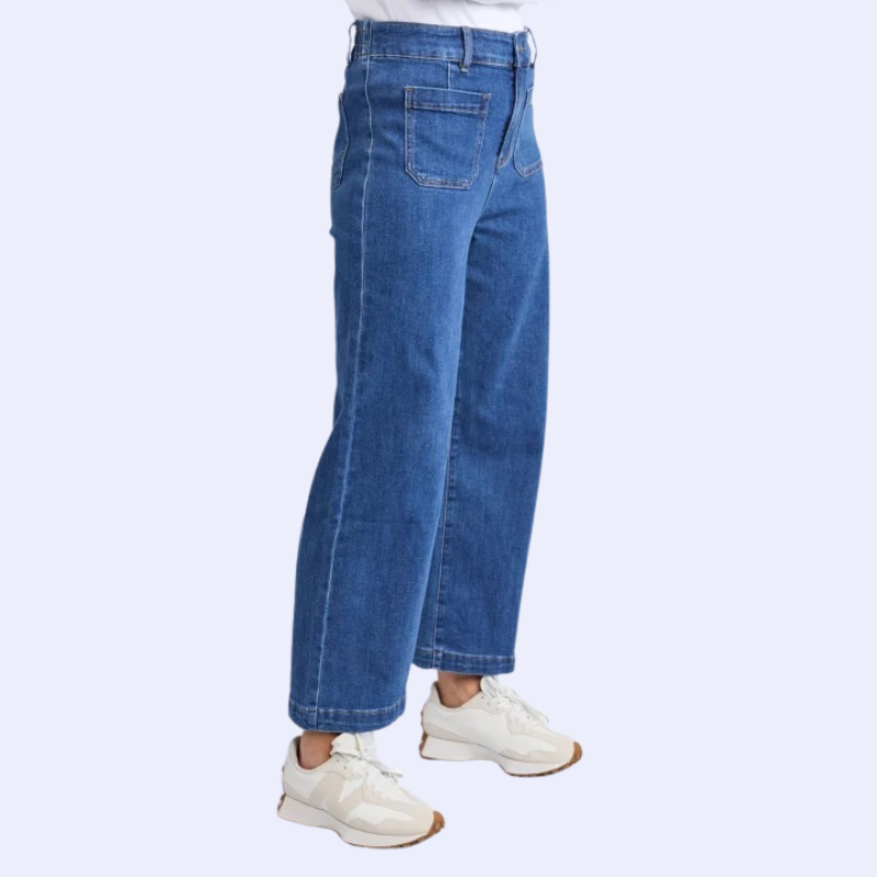 Alyssa Front Pocket Jean - Mid Blue Wash