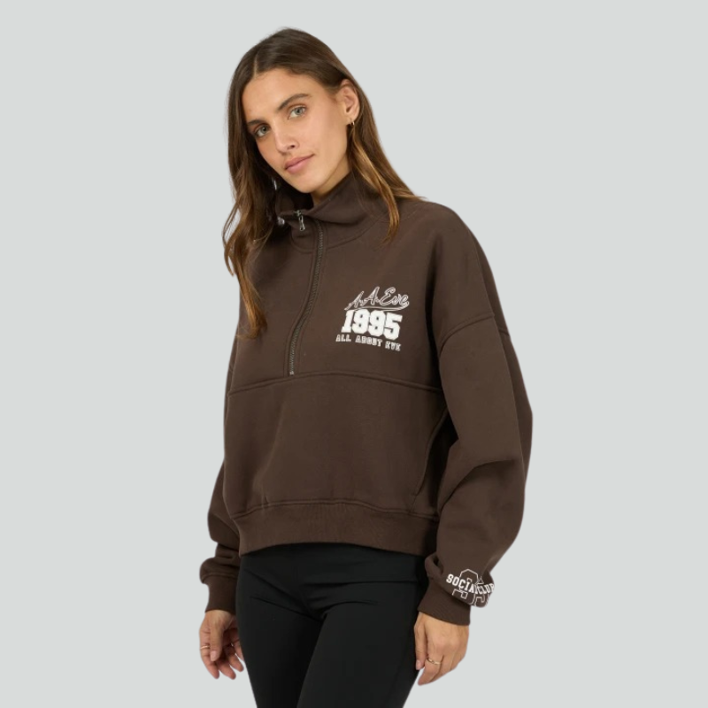 Eve Team 1/4 Zip - Brown