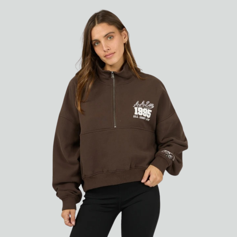 Eve Team 1/4 Zip - Brown
