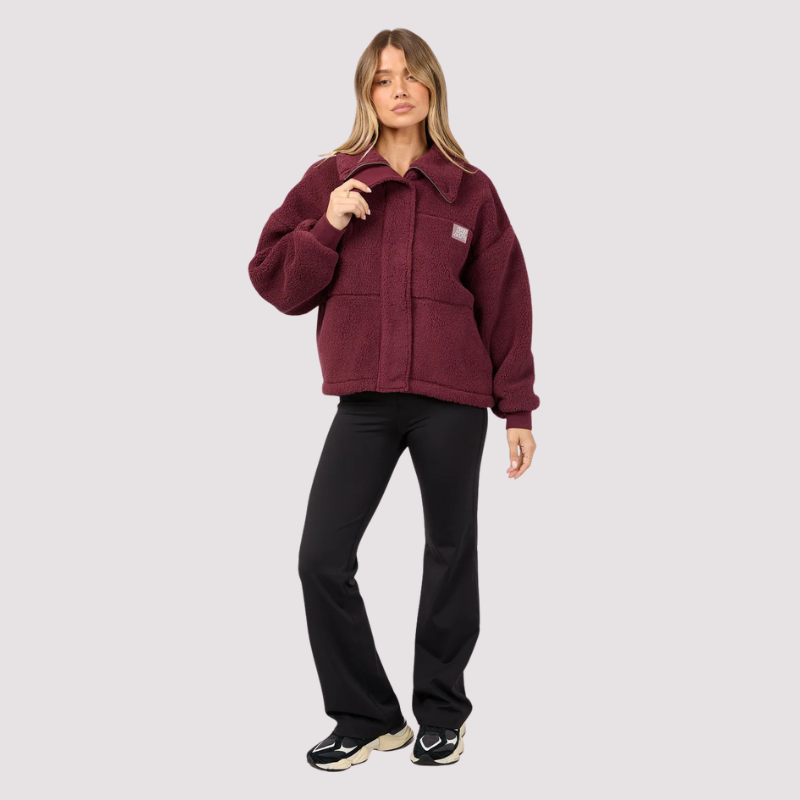 Cosy Club Teddy Jacket Wine