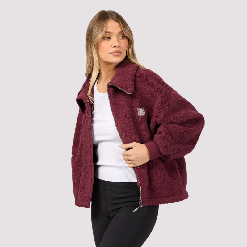 Cosy Club Teddy Jacket Wine
