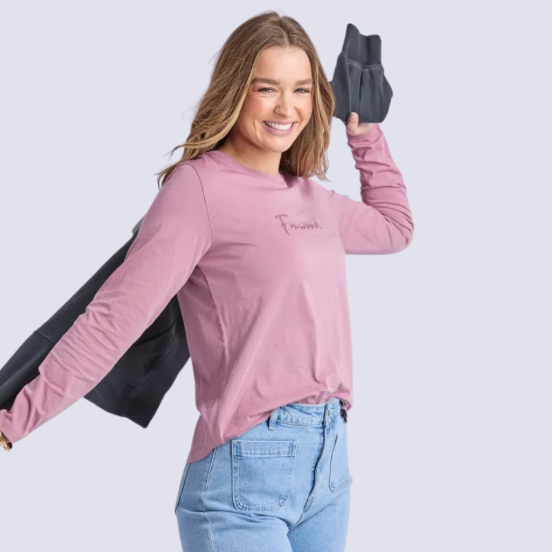 Signature Long Sleeve Tee - Dusty Rose