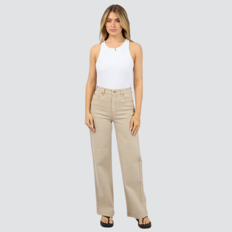 Jacqui Wide Leg Pant Beige