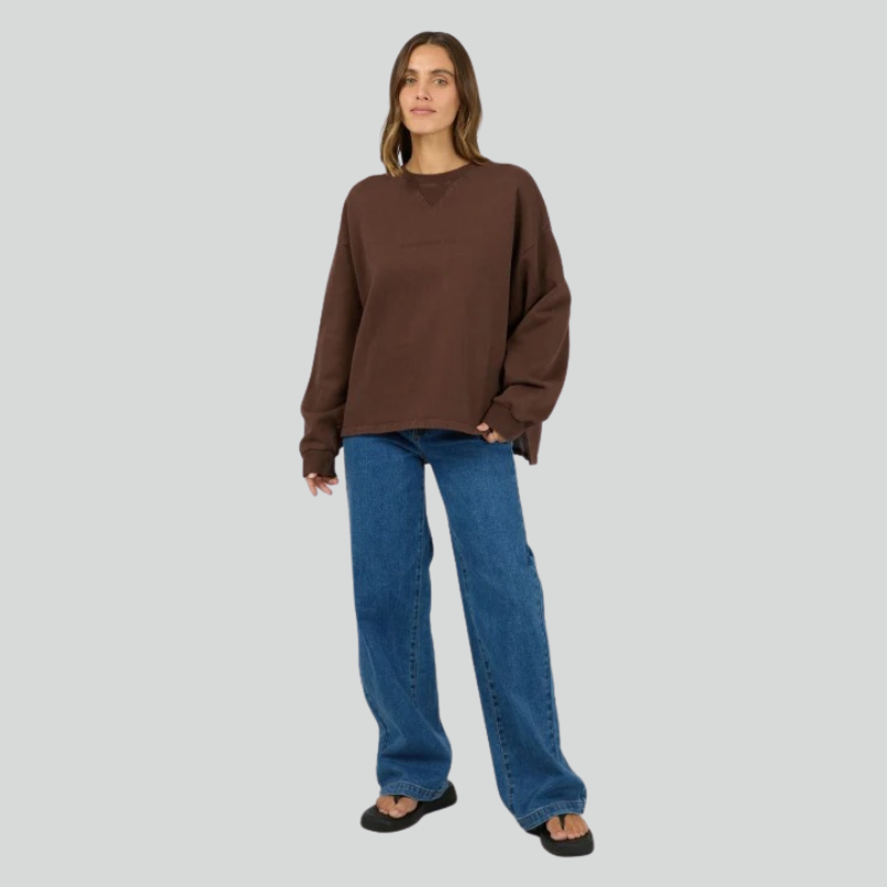 Washed Box Crew Brown
