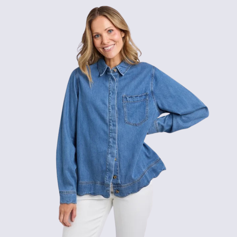 Scallop Edge L/S Shirt