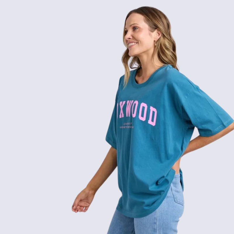 Interval Tee Ocean/Neon Pink