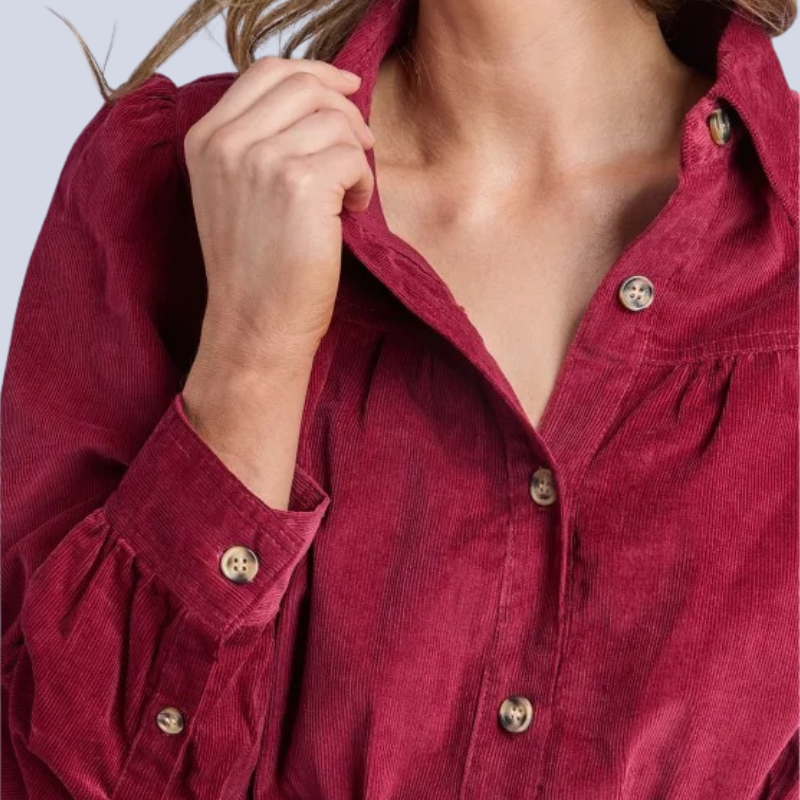 Serena Cord Dress Maroon