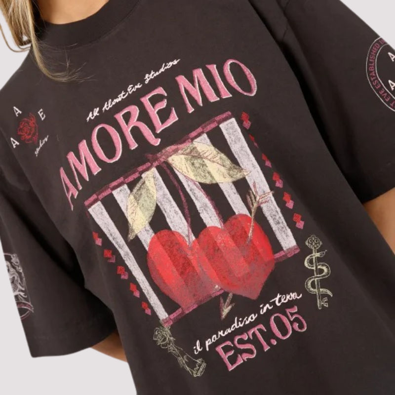 Aurora Oversized Tee - Washed Black