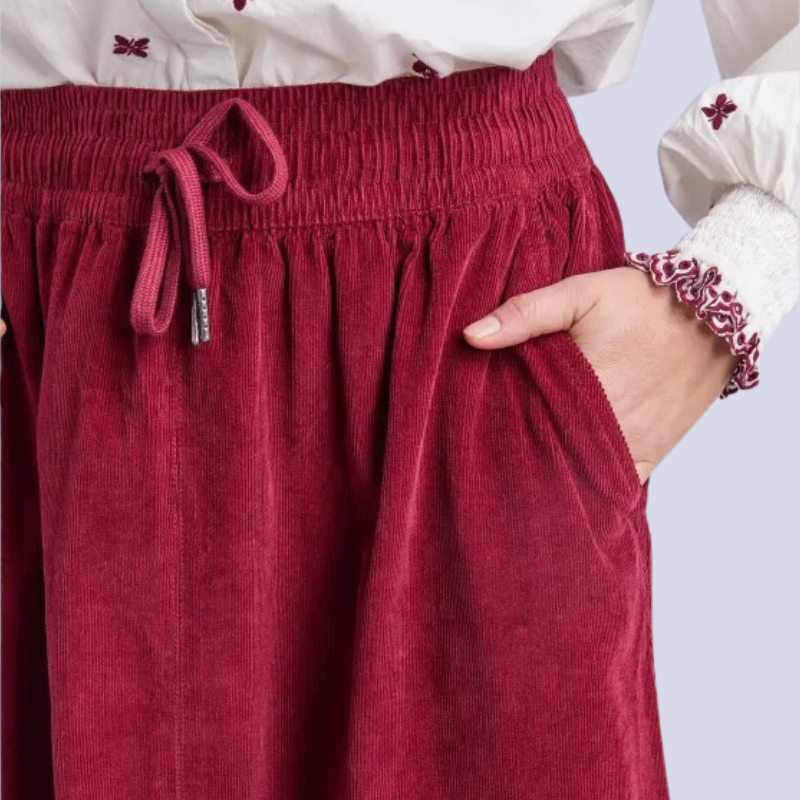 Winnie Cord Skirt - Maroon
