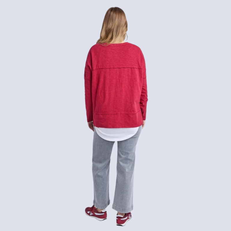 Jayne Throw On Top - Rhubarb Red