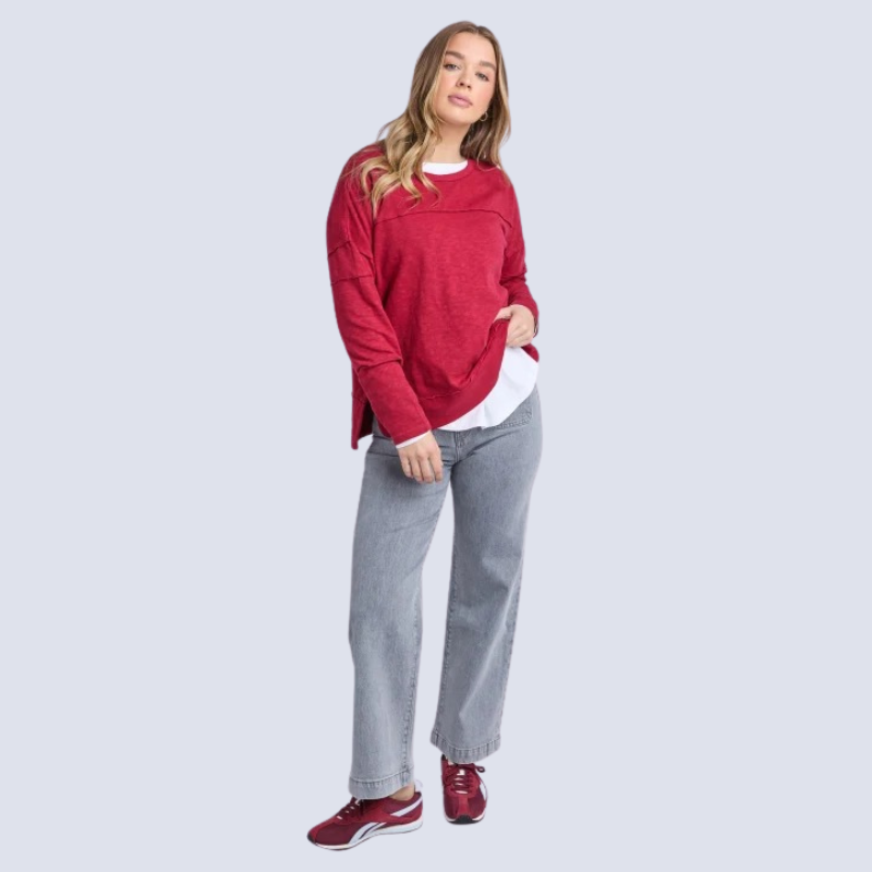 Jayne Throw On Top - Rhubarb Red