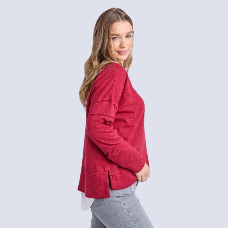Jayne Throw On Top - Rhubarb Red