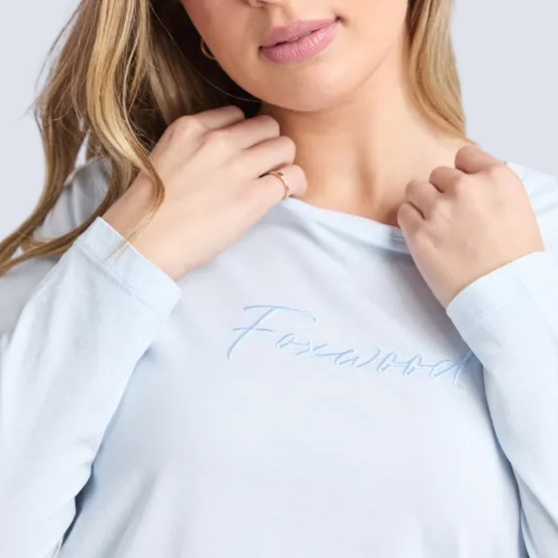 Signature Long Sleeve Tee - Ice Blue