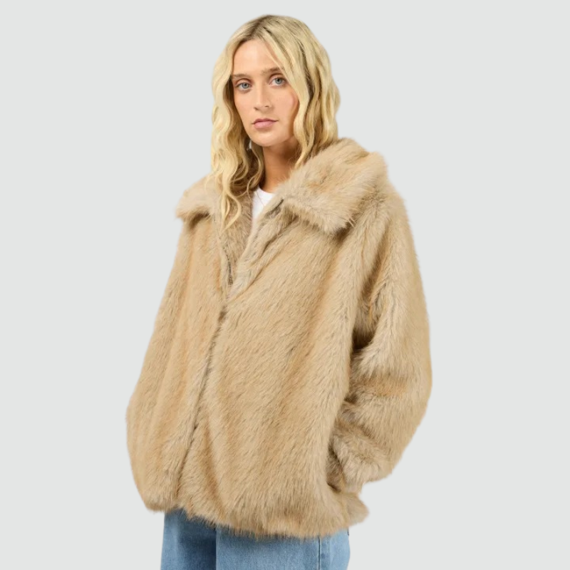Sable Faux Fur Zip Coat