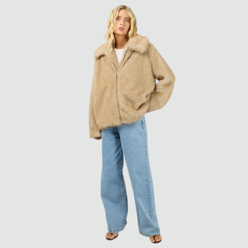 Sable Faux Fur Zip Coat