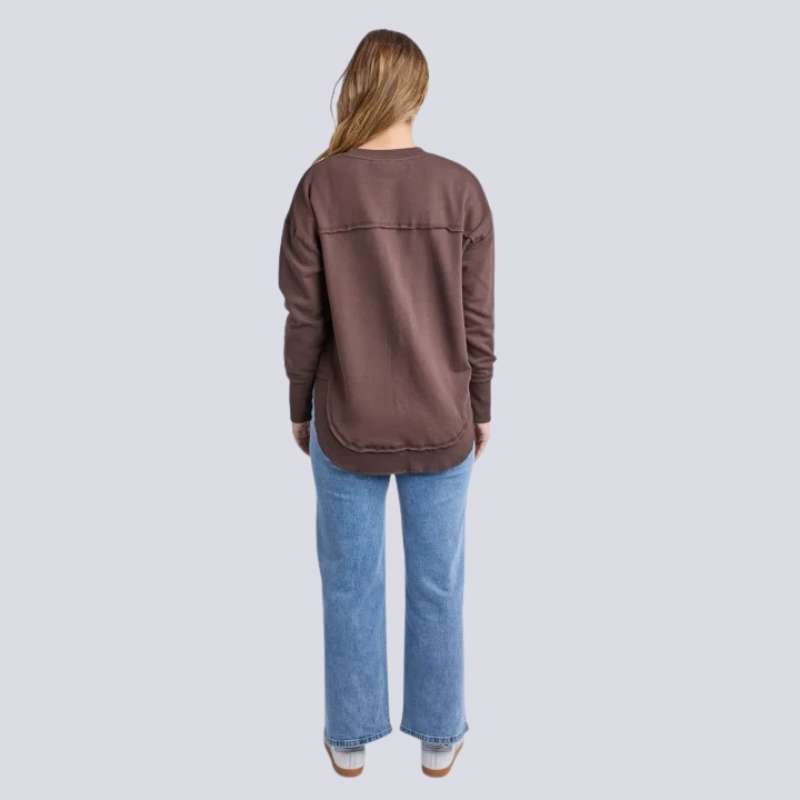 Simplified Metalic Crew Coffee/Light Blue
