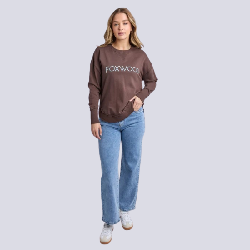 Simplified Metalic Crew Coffee/Light Blue