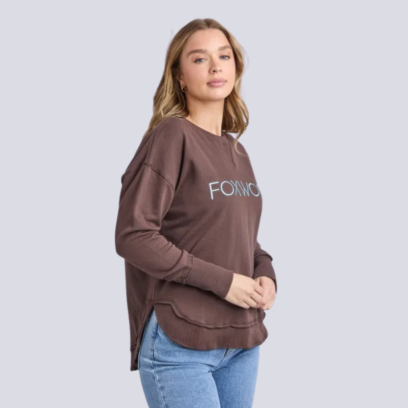 Simplified Metalic Crew Coffee/Light Blue