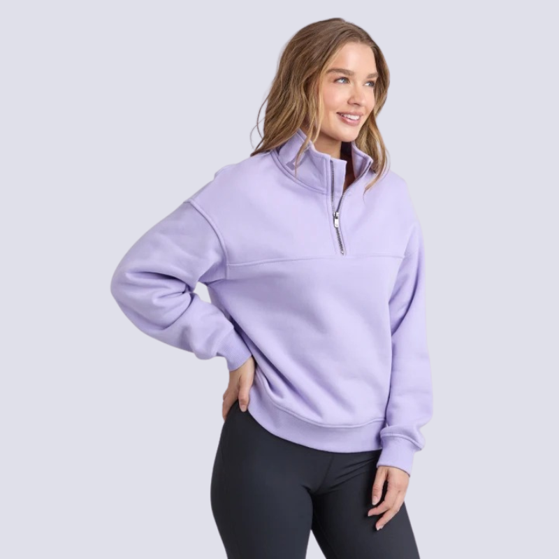 College Zip Crew Lavender