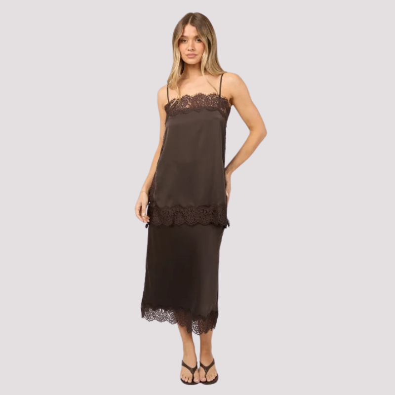 Hava Lace Skirt Coffee 18