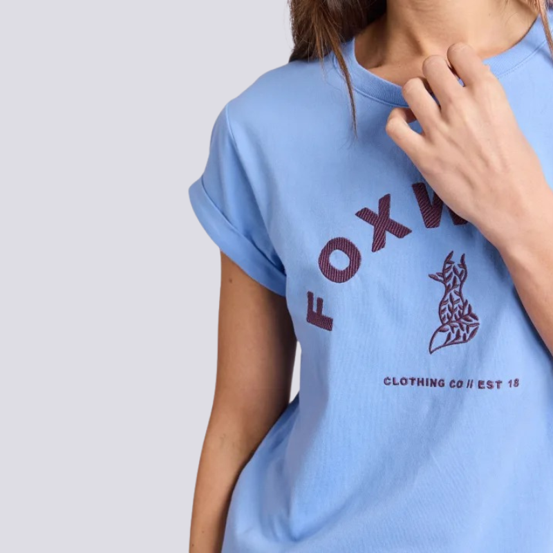 Effortless Contrast Tee - Cornflower Blue