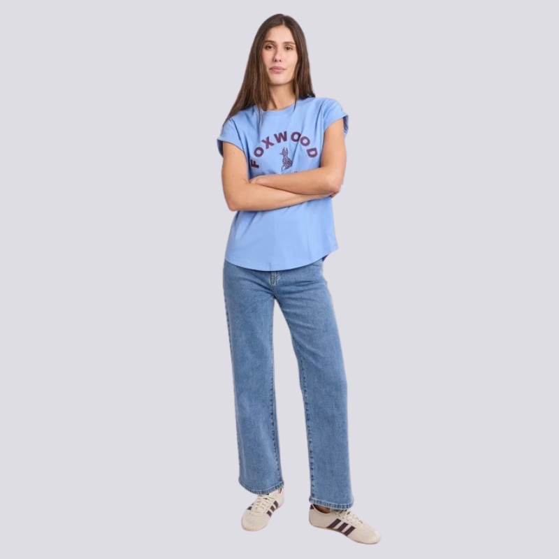 Effortless Contrast Tee - Cornflower Blue