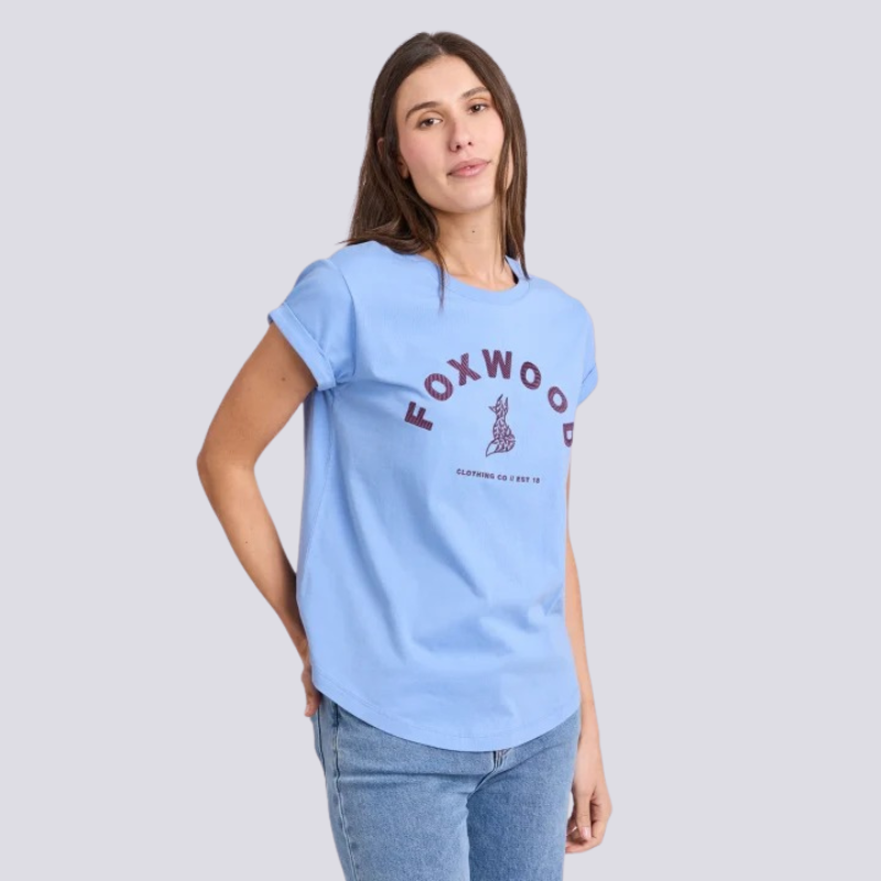 Effortless Contrast Tee - Cornflower Blue