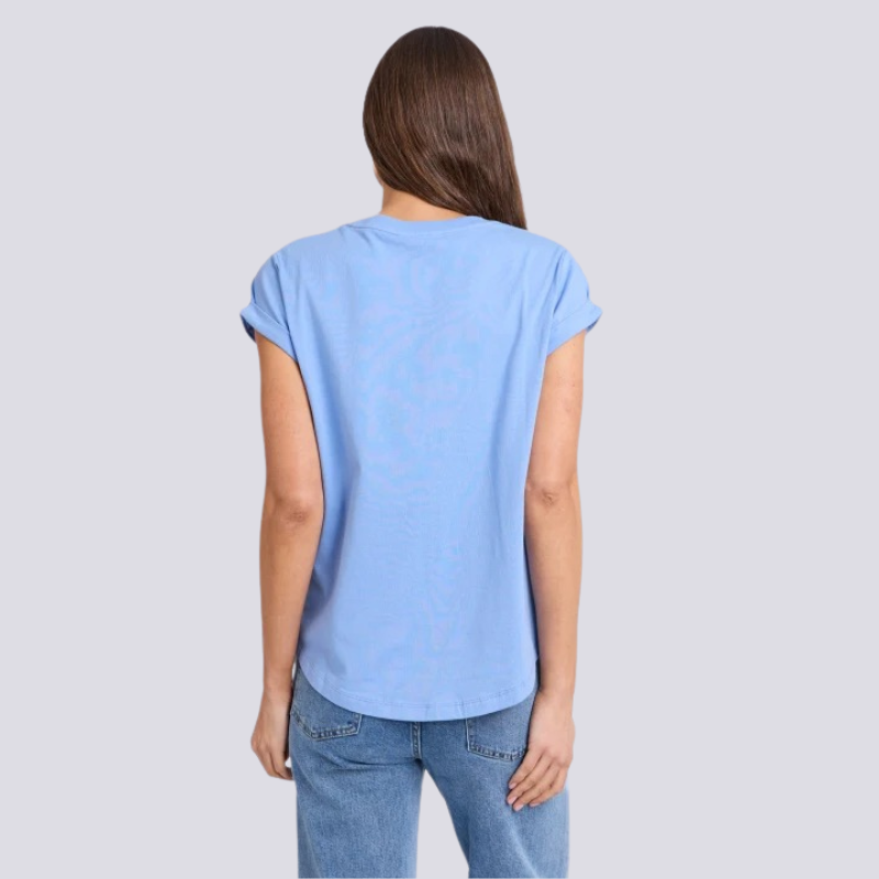 Effortless Contrast Tee - Cornflower Blue