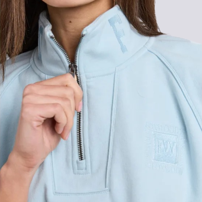 Piped Crew Solid Cool Blue