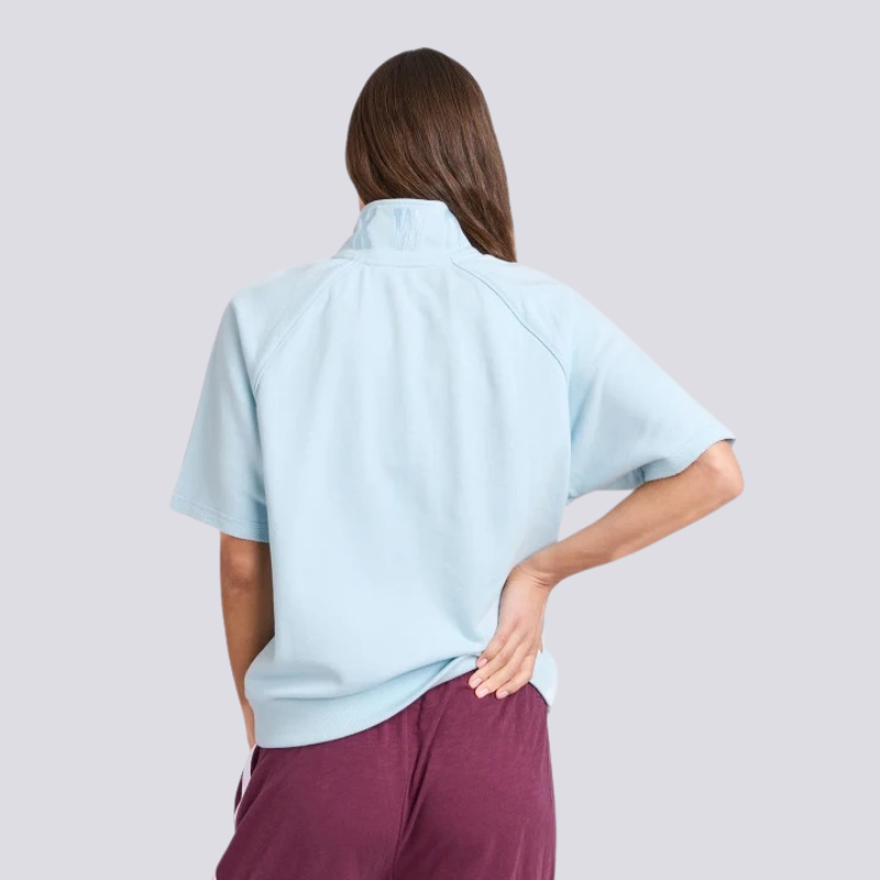 Piped Crew Solid Cool Blue
