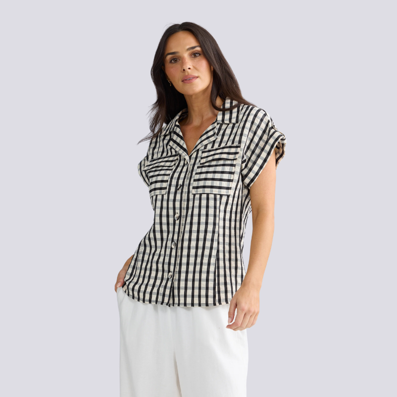 Portia Shirt Black Gingham XS