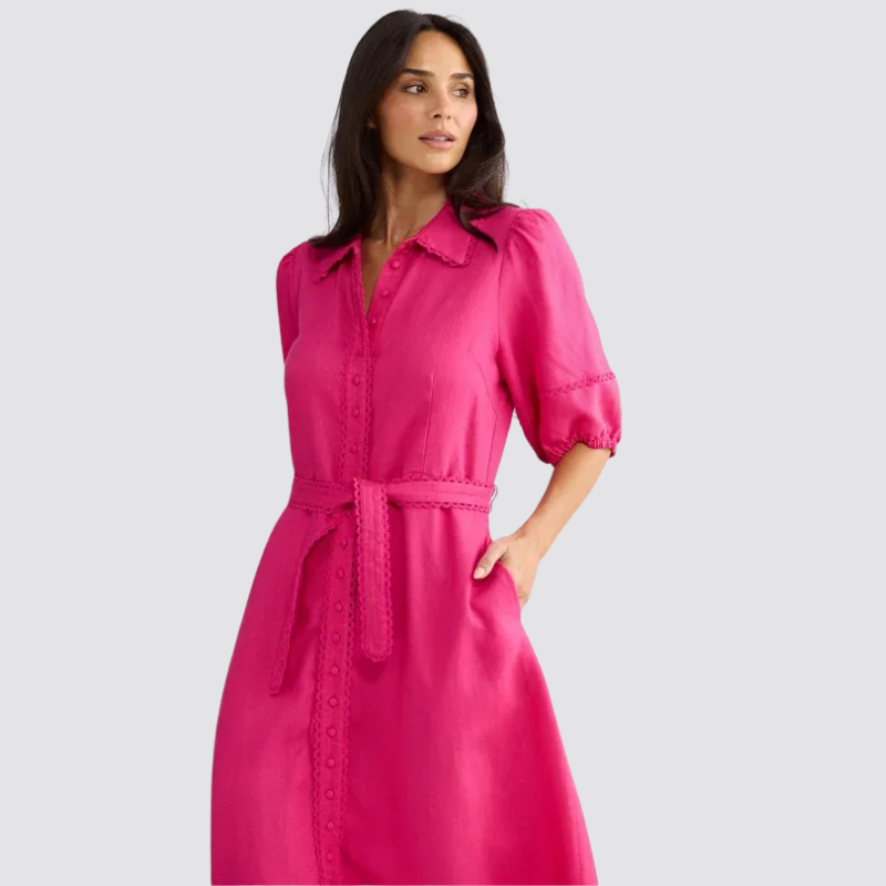 Brynn Midi Dress Fushia XS