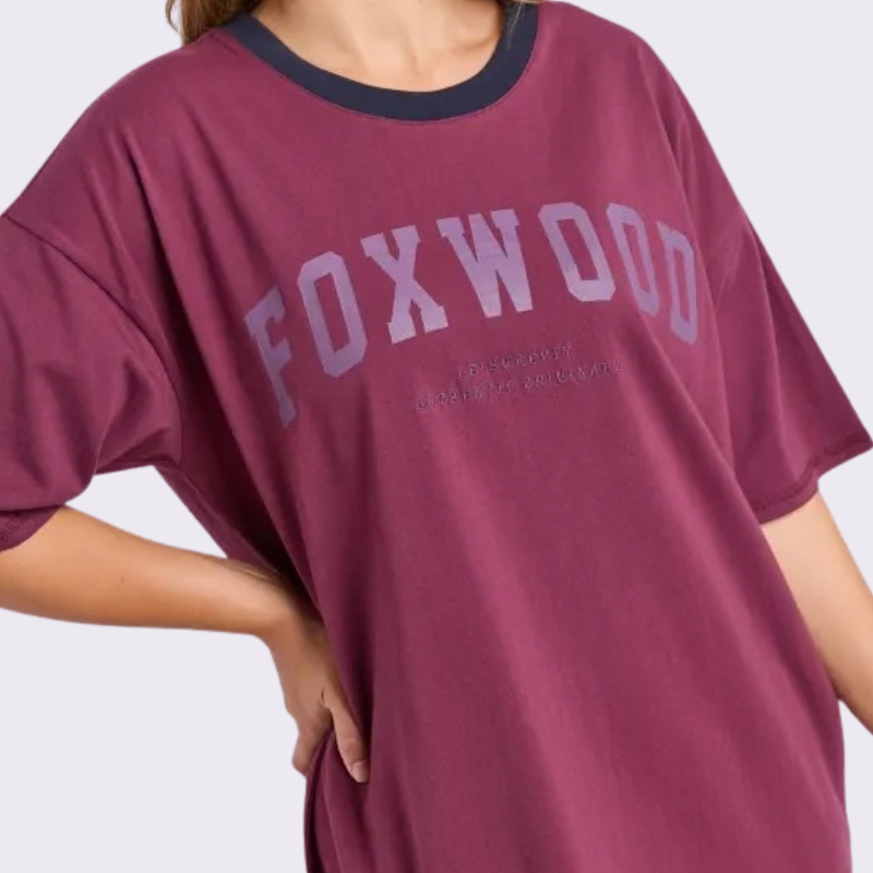 Intention Contrast Tee Dress - Plum
