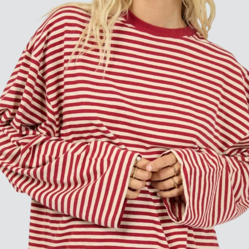 Paloma L/S Stripe Tee Burgundy