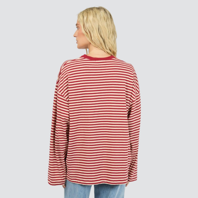 Paloma L/S Stripe Tee Burgundy