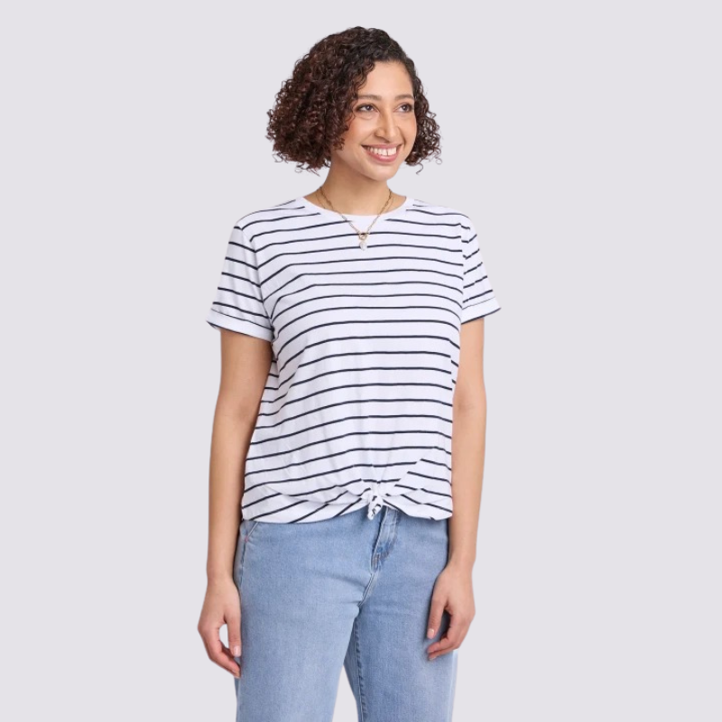 Knot S/S Tee  Navy Stripe